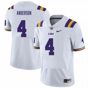 #4 Nic Anderson LSU White Men Jersey Player College Football 108022-537
