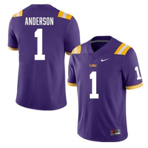 #1 Aaron Anderson LSU Purple Men's Jersey Official College Football 115849-740