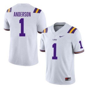 #1 Aaron Anderson LSU White Men's Jersey 2024 College Football 987223-278