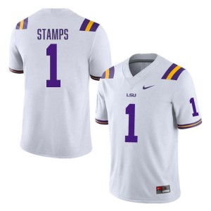 #1 Ashton Stamps LSU White Men's Jersey University College Football 283315-296
