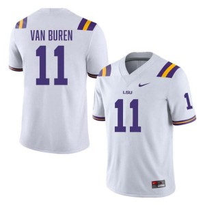 #11 Michael Van Buren Jr. Fighting Tigers White Men's Jersey NCAA College Football 757503-120