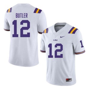 #12 Jimari Butler LSU Tigers White Mens Jersey Player College Football 891466-289