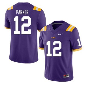 #12 Kyle Parker Geaux Tigers Purple Mens Jersey NCAA College Football 909354-742