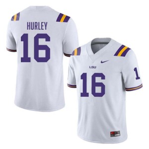 #16 Colin Hurley LSU White Mens Jersey Replica College Football 407208-677