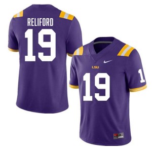#19 Gabriel Reliford Louisiana State Tigers Purple Men Jersey High School College Football 521712-606