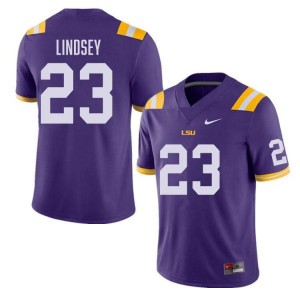 #23 JT Lindsey Geaux Tigers Purple Men Jersey 2024-25 College Football 216156-332