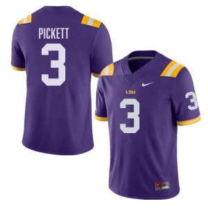 #3 DJ Pickett Tigers Purple Men Jersey Game College Football 922344-605