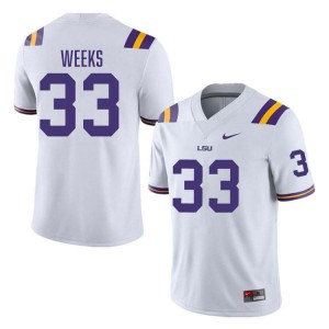 #33 West Weeks Tiger Nation White Men Jersey Alumni College Football 995110-180