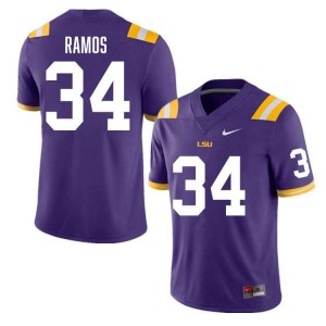 #34 Damian Ramos LSU Purple Mens Jersey NCAA College Football 446367-141
