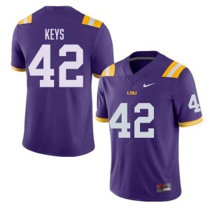 #42 Davhon Keys LSU Tigers Purple Men Jersey Stitched College Football 782882-846
