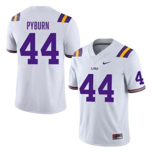 #44 Jack Pyburn LSU Tigers White Mens Jersey Player College Football 360667-774