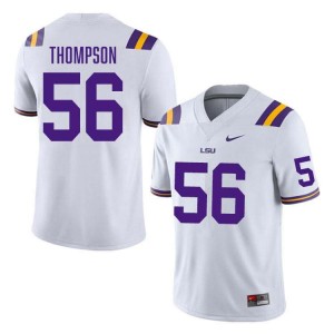 #56 Josh Thompson LSU White Men's Jersey Official College Football 757263-793