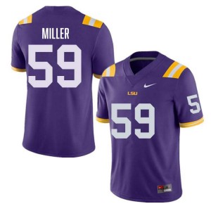 #59 Tyler Miller Fighting Tigers Purple Men Jersey 2024-25 College Football 298606-409