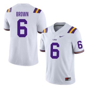#6 Barion Brown Louisiana State Tigers White Mens Jersey 2024-25 College Football 227883-928