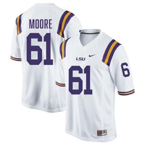 #61 Braelin Moore Louisiana State Tigers White Men Jersey Game College Football 448817-576
