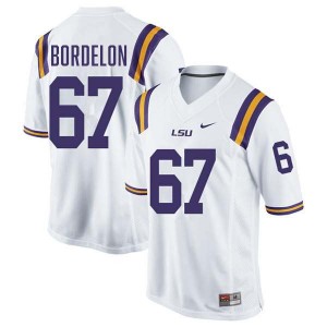 #67 Bo Bordelon Tigers White Men's Jersey Limited College Football 167779-525