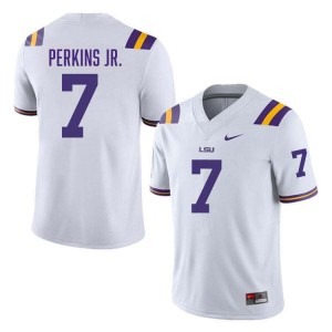 #7 Harold Perkins Jr. Fighting Tigers White Men's Jersey 2024 College Football 960318-212
