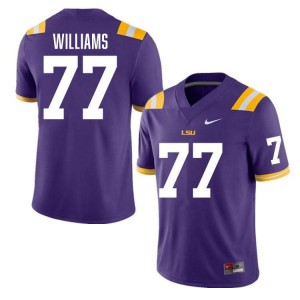 #77 Ory Williams Louisiana State Tigers Purple Men Jersey Embroidery College Football 480192-197