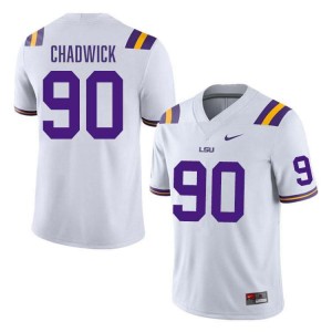 #90 Grant Chadwick LSU Tigers White Men Jersey Official College Football 746793-217