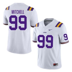 #99 Sydir Mitchell LSU White Mens Jersey High School College Football 651317-865
