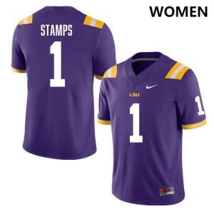 #1 Ashton Stamps Louisiana State Tigers Purple Womens Jersey NCAA College Football 681433-397
