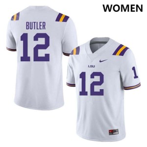 #12 Jimari Butler LSU White Women Jersey Game College Football 296425-867