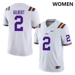 #2 Jardin Gilbert LSU Tigers White Women's Jersey Official College Football 777506-988