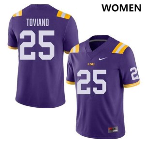 #25 Javien Toviano Tiger Nation Purple Women's Jersey Alumni College Football 220207-740