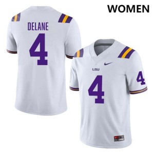 #4 Mansoor Delane LSU White Womens Jersey 2024-25 College Football 798201-394
