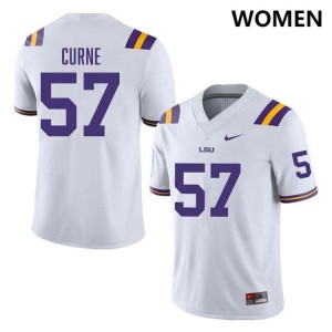 #57 Carius Curne Geaux Tigers White Women Jersey High School College Football 705900-836