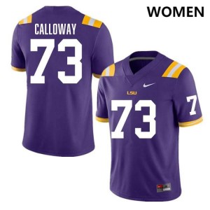 #73 Ethan Calloway Geaux Tigers Purple Women's Jersey Player College Football 601582-759