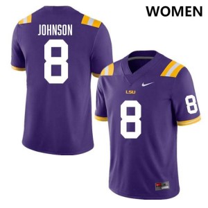 #8 Ju'Juan Johnson LSU Purple Women Jersey Replica College Football 684447-449