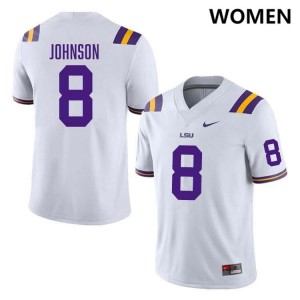 #8 Ju'Juan Johnson Louisiana State Tigers White Womens Jersey Player College Football 275483-769