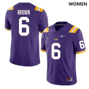 #6 Barion Brown LSU Purple Womens Jersey Alumni College Football 948573-295