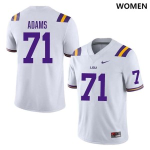 #71 Tyree Adams Tigers White Women's Jersey Replica College Football 676933-201