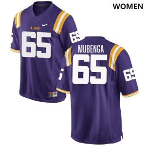 #65 Paul Mubenga Louisiana State Tigers Purple Womens Jersey 2024-25 College Football 584782-122