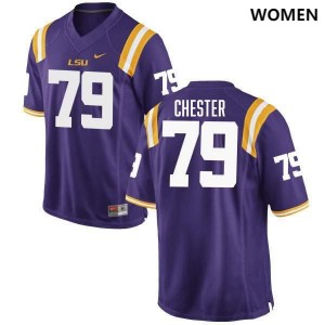 #79 DJ Chester LSU Purple Womens Jersey Limited College Football 657339-844