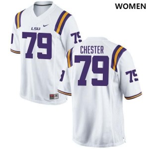 #79 DJ Chester Tiger Nation White Women's Jersey High School College Football 881340-900