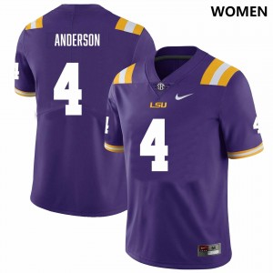 #4 Nic Anderson Fighting Tigers Purple Women Jersey University College Football 121901-695