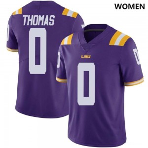 #0 Zavion Thomas LSU Tigers Purple Womens Jersey 2024 College Football 486558-843