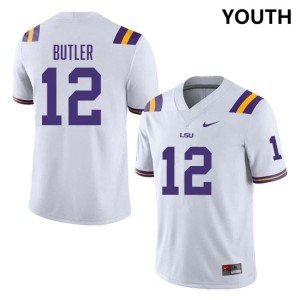 #12 Jimari Butler LSU White Youth Jersey Replica College Football 938413-138