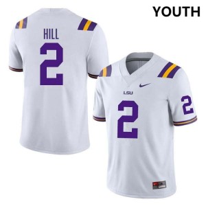 #2 Destyn Hill LSU White Youth Jersey 2024 College Football 779161-868