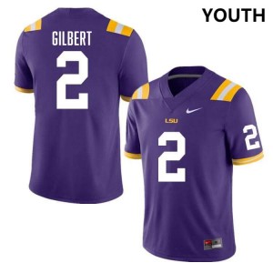 #2 Jardin Gilbert Geaux Tigers Purple Youth Jersey High School College Football 924217-742