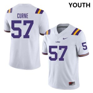 #57 Carius Curne LSU White Youth Jersey NCAA College Football 353178-660