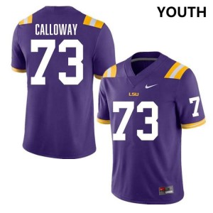 #73 Ethan Calloway LSU Tigers Purple Youth Jersey 2024-25 College Football 932855-497
