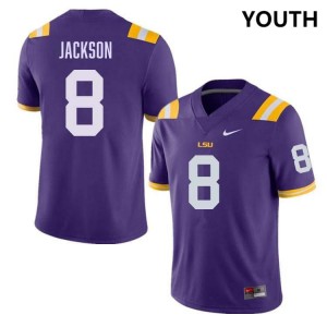 #8 Ja'Keem Jackson Geaux Tigers Purple Youth Jersey NCAA College Football 770490-313