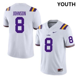 #8 Ju'Juan Johnson Geaux Tigers White Youth Jersey Limited College Football 222377-225