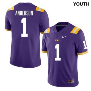#1 Aaron Anderson Tiger Nation Purple Youth Jersey Limited College Football 699019-228