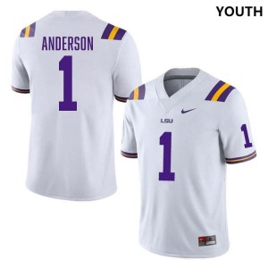 #1 Aaron Anderson LSU Tigers White Youth Jersey NCAA College Football 903476-491