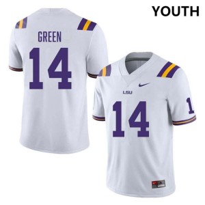 #14 Trey'Dez Green LSU White Youth Jersey Alumni College Football 485222-908